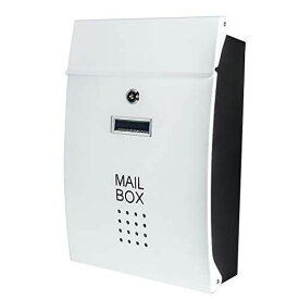 Jssmst（ジェスマット） メールボックス 郵便受け ポスト 北欧風 壁掛け キーロック式 大容量 HPB005-白(ホワイト)