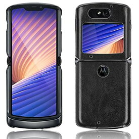 Motorola Razr 5G 2020 ケース モトローラ Razr 5G 背面ケース 【ELMK】高質合成皮革 衝撃吸収 レザー 軽量 携帯カバー Razr 5G カバー （ブラック）