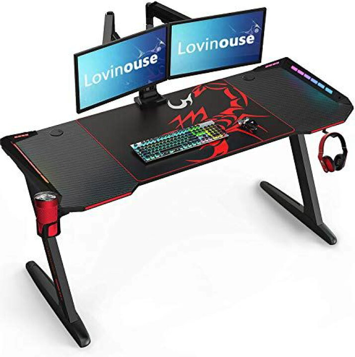 Lovinouse ゲーミングデスク （幅140×奥行60） パソコンデスク（楽天 