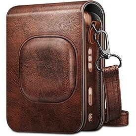 Fintie FUJIFILM 富士フイルム instax mini LiPlay インスタントカメラ専用ケース 保護カバー カメラケース 全面保護 PUレザー 傷つけ防止 ショルダーストラップ付き 携帯便利 (ブラウン)