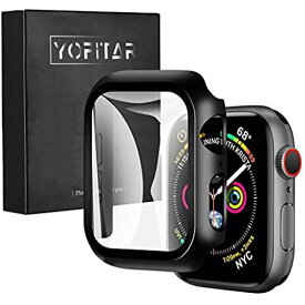 【2021改良モデル】YOFITAR Apple Watch 用 ケース series6/SE/5/4 44mm アップルウォッチ保護カバー ガラスフィルム 一体型 PC素材 全面保護 超薄型 装着簡単 耐衝撃 高透過率 指紋防止 傷防止 ... ブラック