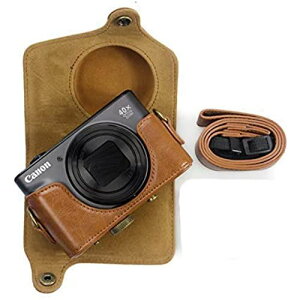 kinokoo Canon SX720 / SX730 / SX740 �J�����P�[�X PU���U�[ �V�����_�[�X�g���b�v�t(�u���E��)