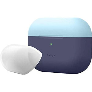 【elago】 AirPods Pro 対応 ケース 耐衝撃 シリコン シンプル カバー バイカラー ケースカバー 衝撃 吸収 傷防止 保護 アクセサリー [ Apple AirPodsPro MWP22J/A エアーポッズPro ... ジーンインディゴ1