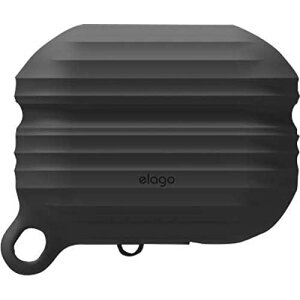 【elago】 AirPods Pro 対応 ケース 防水 防塵 カラビナ 付き カバー 耐衝撃 シリコン シンプル ケースカバー衝撃 吸収 傷防止 落下防止 保護 アクセサリー [ Apple AirPodsPro MWP22J/A ... ブラック