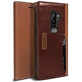 【OBLIQ】 Galaxy S9 Plus 対応 ケース 手帳型 耐衝撃 マグネット なし 薄型 手帳 レザー カバー カード 収納 付 [ Samsung GalaxyS9Plus ギャラクシー S9 プラス 対応 ] K3 ... ブラウン×バーガンディ