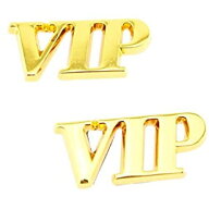 Olive-G 2個セット VIP 金属製 立体 エンブレム ドレスアップ カスタム ステッカー シール (ゴールド)