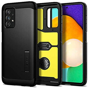 Spigen Galaxy A52 5G �P�[�X SC-53B �ϏՌ� �ČRMIL�K�i �O�w�\�� �X�^���h�t�� �X�}�z�X�^���h TPU�o���p�[ �J�����ی� �h�o �w��h�~ ���h�~ �Ռ� �z�� �^�t�E�A�[�}�[ ACS02319 (�u���b�N)