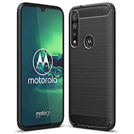 Motorola G8 Plus ケース【MARR】 スマホケース 炭素繊維カバー TPU シリコン ケース 保護バンパー 弾力性付き Moto g8 plus用 耐衝撃 (ブラック)