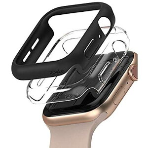 [2����]�yRingke�zApple Watch Series 6 / 5 / 4 / SE 40mm �P�[�X �ی� �����^ �J�o�[ �A�b�v���E�H�b�` �P�[�X Slim (Clear & Black �N���A���u���b�N) [6 / 5 / 4 / SE 40mm] [40mm] - �N���A���u���b�N