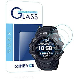 【3枚入り】 Mihence Compatible G-SQUAD PRO GSW-H1000 保護フィルム, 9H ガラス保護フィルム 対応 (カシオ) GSW-H1000 Smartwatchスマート腕時計 2.5Dラウンドエッジ ウォッチ指紋防止保護膜