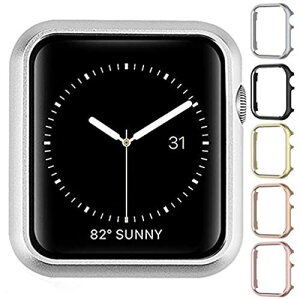 Miimall Apple Watch�������ۃo���p�[ �P�[�X ���y�ʌ^ �ϏՌ��� �����ȒP �V���v�� ���^���b�N�ގ� �A�b�v���E�H�b�`Series3 2 1�J�o�[(�V���o�[ 42mm)