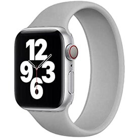 YakTei Apple Watch ソロループバンド series 6/5/4/3/2/1/SE対応 38mm 40mm 42mm 44mm (38/40mm M, グレー)
