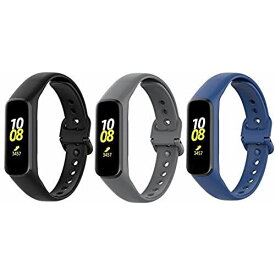 SHEAWA Galaxy Fit2用 バンド 3色セット 交換バンド ベルト シリコン スポーツバンド アクセサリー Samsung Galaxy Fit 2対応 (ブラック+グレー+ブルー)