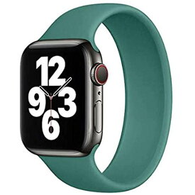YakTei Apple Watch ソロループバンド series 6/5/4/3/2/1/SE対応 38mm 40mm 42mm 44mm (38/40mm S, パイングリーン)