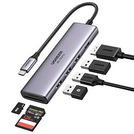 UGREEN USB Cハブ 4K@60Hz HDMI出力 6-IN-1 Type-Cアダプター HDMI 4K 3＊USB 3.0ポート SD / MicroSDカードリーダー Surface Dell MacBook HPXPSなどと互換性のあり