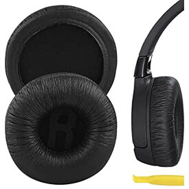 Geekria イヤーパッド QuickFit 互換性 パッド JBL JR300, JR300BT, T450BT, T500BT, Tune 500, Tune 500BT, Tune 510BT, Tune 600BTNC ヘッドホンに対応 パッド イヤー/イヤーカップ (プロテインレザー/ブラック)