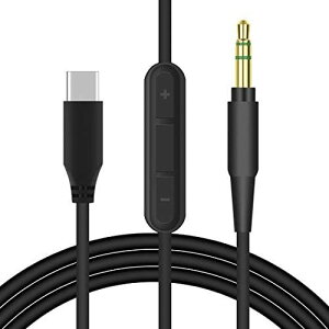 Geekria QuickFit USB-C Digital to Audio ݊ P[u B Executive, Pro, Mixr, Solo3.0, Solo2.0, Solo1.0, Studio3, Studio2, Studio wbhzP[u, Type-C ɓK XeIR[h with Inline Microphone and Volume Control (