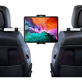 woleyi タブレット ヘッドレスト車載ホルダー 後部座席取付 安定性 防振でき 360度調節可 伸縮可 真ん中固定 タブレット スマホ スタンド 対応機種4-12.9インチデバイス iPad Pro 11 10.5 9.7 / Air Mini 5 4 3 2 / iPhone 12 / 12 Pro / 11 / SE