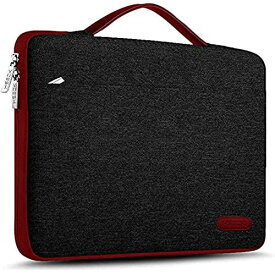 13.3インチ 耐衝撃撥水加工ラップトップスリーブ ブリーフケース MacBook Pro 14 2021 M1 Pro/M1 Max A2442、MacBook Air/MacBook Pro Retina 13(Late 2012-Early 2016 モデル) 対応,黒+赤のエッジ