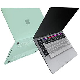 MS factory MacBook Pro 13 2020 用 ケース カバー ＋ 日本語 キーボードカバー マックブックプロ 13インチ ハードケース タッチバー 搭載 Pro13 M1 A2338 A2251 A2289 全14色 マット加工 グリーン 緑 RMC series RMC-SETP13T-20-MGRN