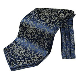 HISDERN(ヒスデン) アスコットタイ メンズ シルク ネッカチーフ スカーフ 人気Top1 15色 Free Size 08ブルー
