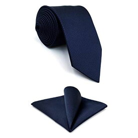 SHLAX&WING ネクタイ 無地 青い ブルー シルク メンズ シルク ブルー 8cm×147cmネクタイ+ポケットチーフ