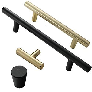 STK 取っ手 つまみ 金具 食器棚 黒 引き出し キャビネット ドアハンドル ドア取っ手 (970-192, 2本セット)