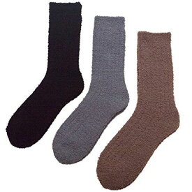[レモコロ] 日本製 靴下 モコモコ モールソックス （ルームソックス） 3足組 メンズ 24-26cm 26-28cm アソート