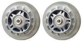 2輪リモワに使える交換用静音車輪(代用品ホイール) 2輪トローリーに使える代用品 76mm クリア/グレー