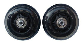 2輪リモワに使える交換用静音車輪(代用品ホイール) 2輪トローリーに使える代用品 76mm クリア/ブラック