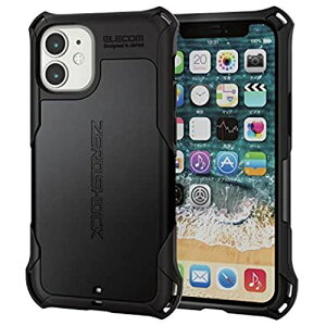 エレコム iPhone 12 mini ケース Qi充電対応 ハイブリッド ZEROSHOCK 耐衝撃 スタンダード ブラック PM-A20AZEROBK