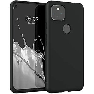 kwmobile 対応: Google Pixel 5a 5G 専用ケース - 耐衝撃 TPUソフト シリコンケース スマホカバー 滑り止め - ケース 黒色
