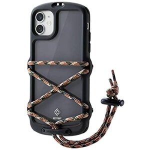 �G���R�� iPhone 11 �P�[�X �A�E�g�h�A NESTOUT Fes & Camp �A�E�g�h�A�Ŗ𗧂X�g���b�v�t �u���b�N PM-A19CNESTFBK
