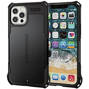 �G���R�� iPhone 12 / 12 Pro �P�[�X Qi�[�d�Ή� �n�C�u���b�h ZEROSHOCK �ϏՌ� �X�^���_�[�h �u���b�N PM-A20BZEROBK
