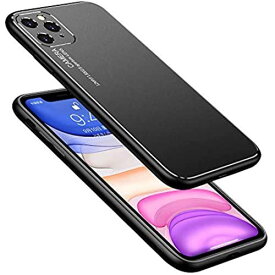 YUYIB iPhone11 Pro ケース 5.8" 耐衝撃 おしゃれ 保護カバー 指紋防止 薄型 軽量 レンズ保護 ハードケース アイフォン11 Pro カバー スマホケース (iPhone 11 Pro 5.8", ブラック
