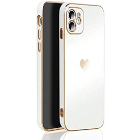 JOOBOY iPhone12 Mini ケース かわいい メッキ加工 レンズ保護 キャラクター tpu ソフト ストラップホール付き 耐衝撃 スリム おしゃれ アイフォン12Mini ケース (iPhone12 iPhone12 Mini 5.4" ホワイト