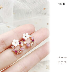 イヤリング ノンホールピアス 花びら ピンク ゴールド シルバー 金属アレルギー対応 ジュエリー 18k k18 つけっぱなし 落ちない 両耳用 アクセサリー シンプル 18金 上品 レディース 誕生日 プレゼント ギフト カジュアル 入園式 入学式 卒園式 卒業式 記念日