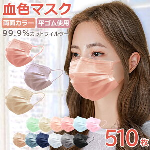 新色追加 血色マスク 不織布 血色カラー 50枚 ×10箱 不織布 在庫あり 耳が痛くならない くちばし型 バイカラー マスク 不織布マスク 3Dマスク くちばし マスク 高密度フィルター おしゃれマス