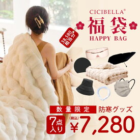 7点入り 防寒グッズ 2026福袋 CICIBELLA 厳選商品7点 ふわふわ毛布 シングル 両面ボア アイウォーマー 充電式アイマスク UVカット帽子 CICIBELLA 4Dマスク 20枚/袋 アイスクールリング サンシェード 車用 丸いまな板 耐熱 D型 あったかグッズ 寒さ対策【返品交換不可】