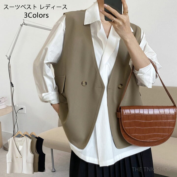 楽天市場 ジレ ベスト レディース ジレベスト 春 夏 ベスト ジレ レディース ショート丈 ベスト 大きいサイズ ライトアウター 羽織り ベスト オフィス 通勤 シンプル Ol風 カジュアル おしゃれ 3色 代 30代 40代 50代 The Tnk Shop