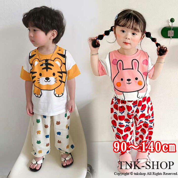 楽天市場 夏服 Tシャツ キッズ Tシャツ 半袖 トップス タイガー ウサギ シャツ 幼稚園 小学生 子供服 シャツ 男の子 女の子 おしゃれ 可愛い ファッション 子ども シンプル 着回し 合わせやすい 春 夏 兄弟 韓国 子供服 90 100 110 1 130