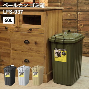 ペールカン 60L ゴミ箱 (グリーン)(ブラック)(グレー)(ベージュ)// ダストボックス ごみ入れ 分別収集 インテリア 家具 新生活 引越 東谷