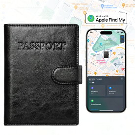 Findwallet+ パスポートケース 紛失防止(iPhoneのみ対応) タグの追加購入は不要 スキミング防止 盗難防止 カードケース 多機能収納ポケット 抜群な収納力 軽量 コンパクト おしゃれ マグネットバックル 旅行用品　ギフト　記念日