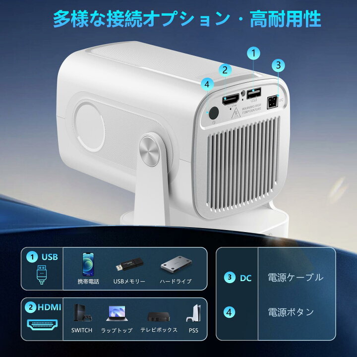楽天市場】プロジェクター 小型【270°回転/フルHD1920P/自動調焦 