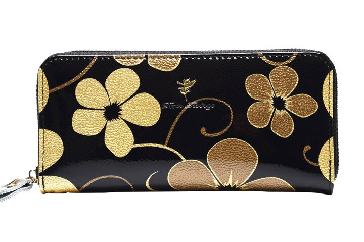 楽天市場 ブラック花柄 大人可愛い 花柄 和柄 財布 エナメル ラウンドファスナー 長財布 レディース L字ファスナー本革 本牛革 かわいい お洒落 おしゃれ 人気 To Be Butterfly