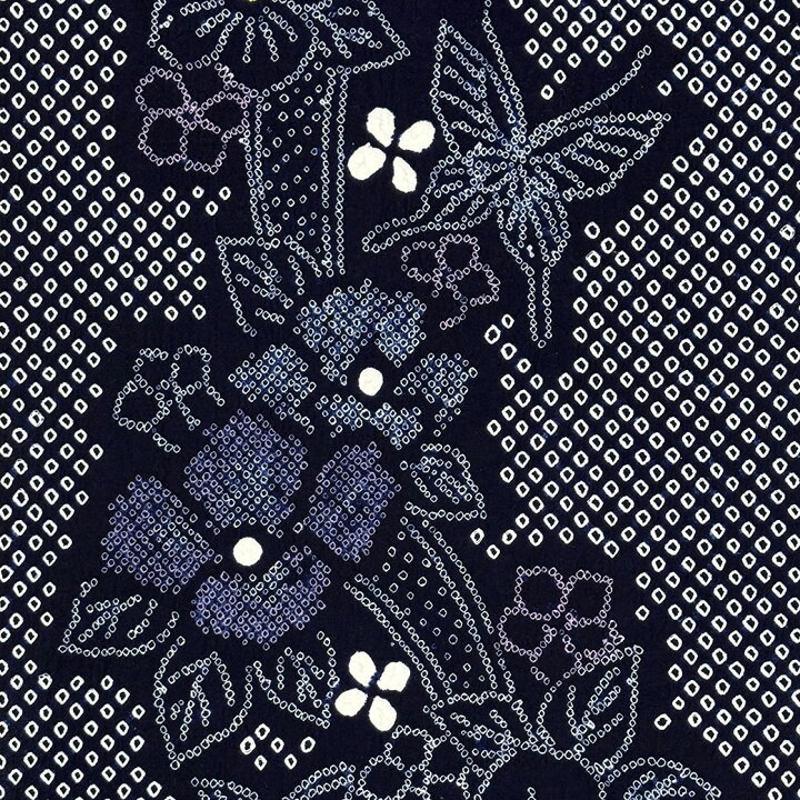 楽天市場】生地 【 有松絞り 蝶々 紺 12.5m巻き 巾40cm 】 一反 巻き  