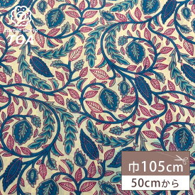 【マラソン期間P5倍】 生地 【 インド綿 手描きプリント 生成 】 インド綿 薄手 ボイル 105cm巾 ハンドプリント ハンドブロックプリント ブロックプリント コットン 綿100％ エスニック 花柄 ブラウス チュニック ワンピース スカート カー
