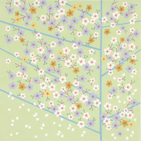 【 50 ひめむすび Adeline Klam 桜 グリーン 】 風呂敷 風呂敷エコバッグ ふろしき コットン100% 桜 桜の花 エコバッグ furoshiki 菓子折り インテリアクロス バッグ タペストリー Adeline Klam×MUSUBI お土産 ギフト 贈り物 海外 外国人 日本土産 Textile World TOA
