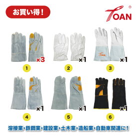 建築 鋳物 鉄鋼 溶接 牛革 手袋 6種類 (計8双) お買い得 セット商品 インボイス対応領収書発行可 即日発送 あす楽 送料無料