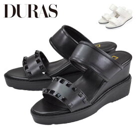 DURAS DR9032 デュラス サンダル ミュール レディース 厚底 ウェッジソール 7.5cmヒール 低身長 盛れる モノトーン モード ギャル デート ティーン